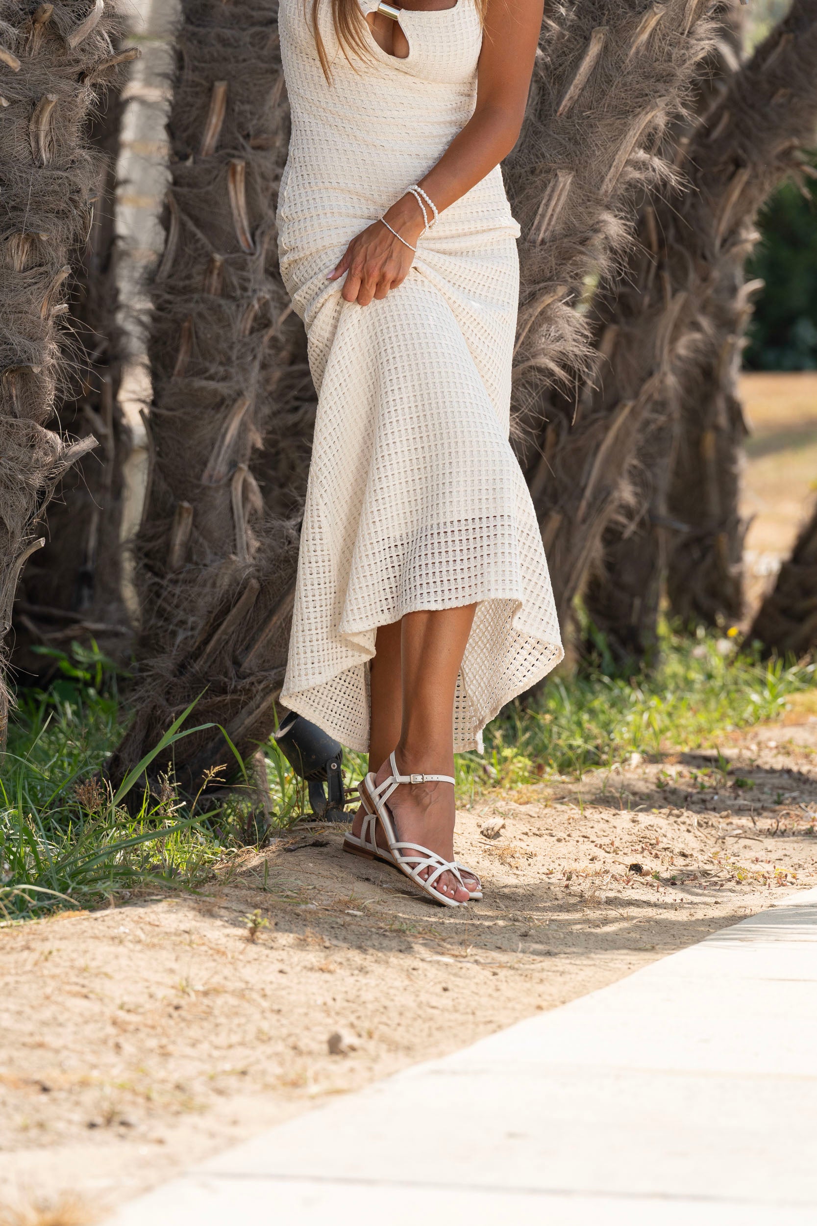Sunny flat sandal in butter leather