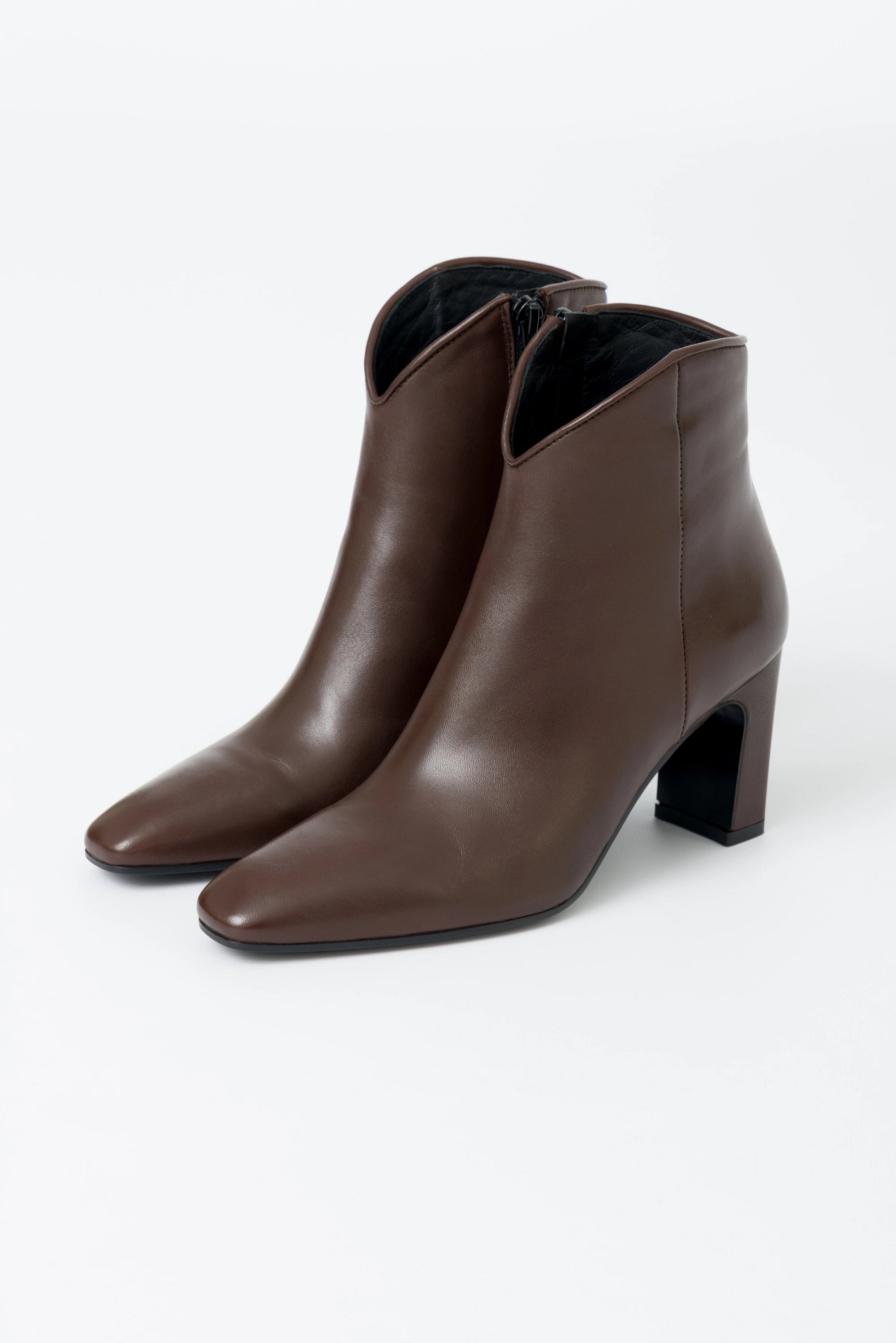 Vittoria – Tronchetto in nappa cioccolato da donna con tacco 70 mm
