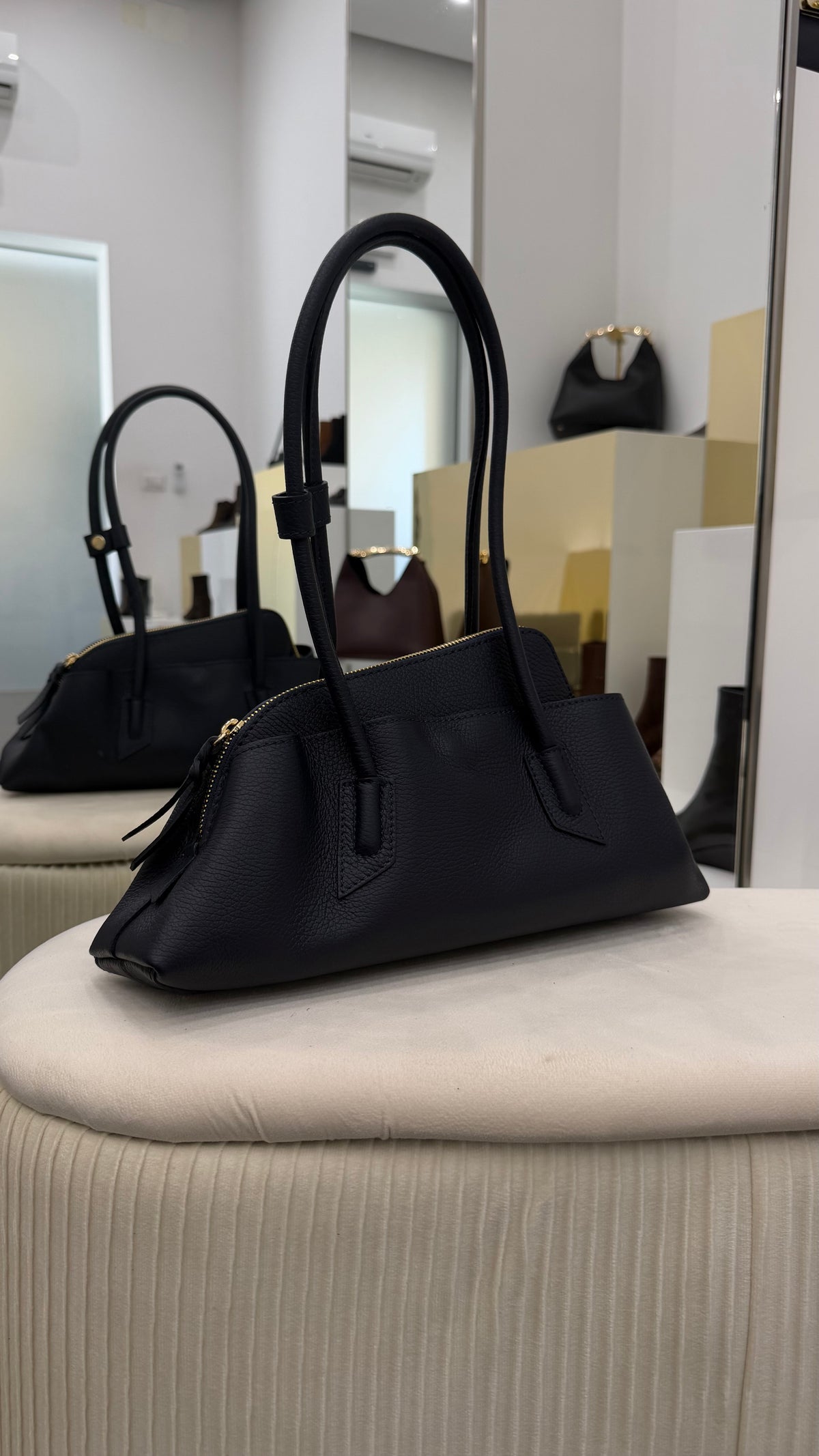 Borsa a mano in pelle blu