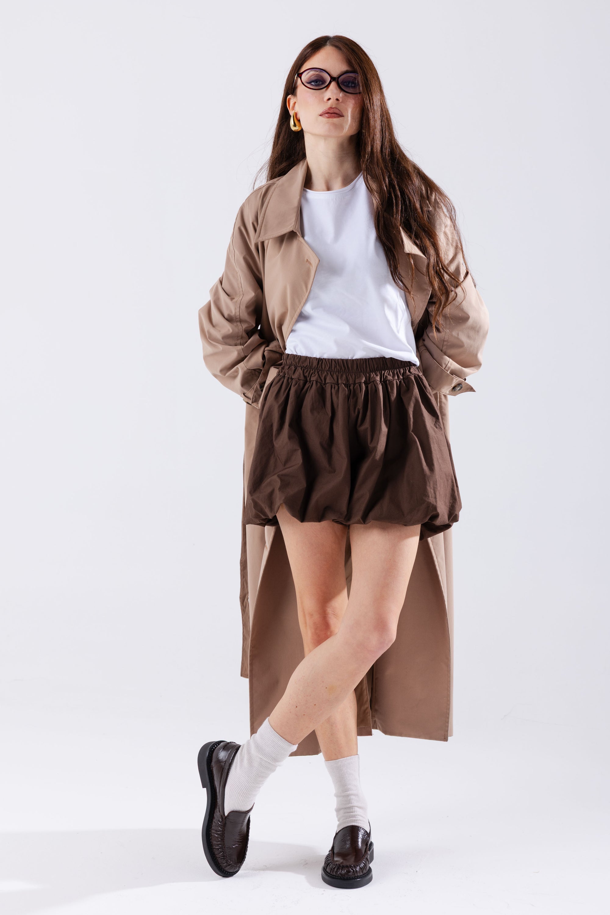 Costanza – Mocassino in vernice marrone con fondo leggero