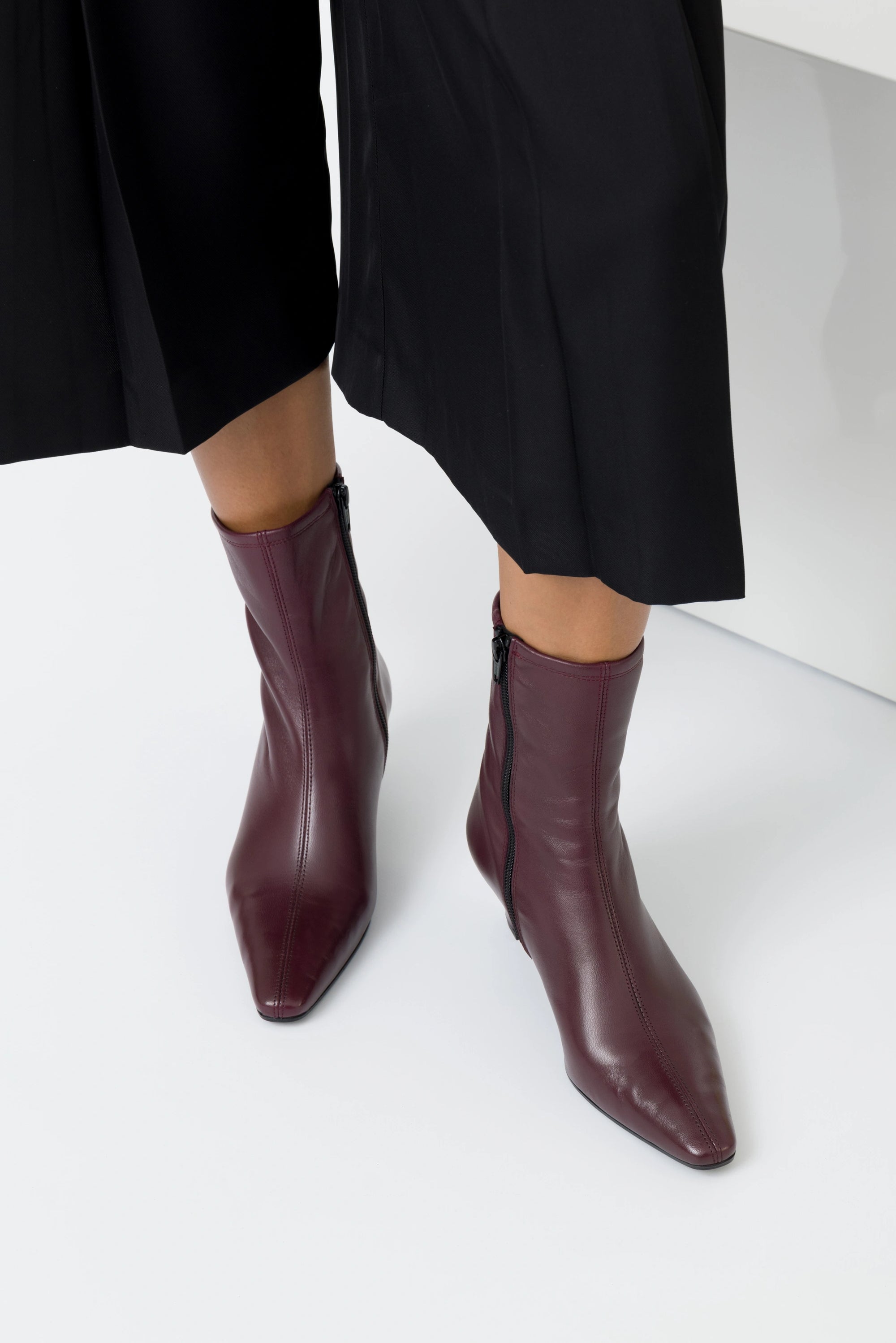 Eleonora – Tronchetto in nappa bordeaux con tacco 50 mm