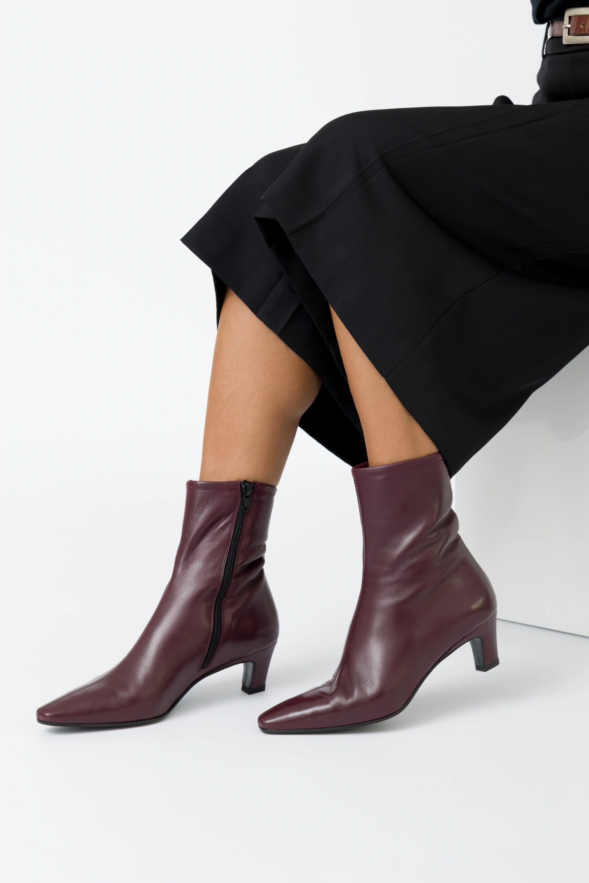 Eleonora – Tronchetto in nappa bordeaux con tacco 50 mm