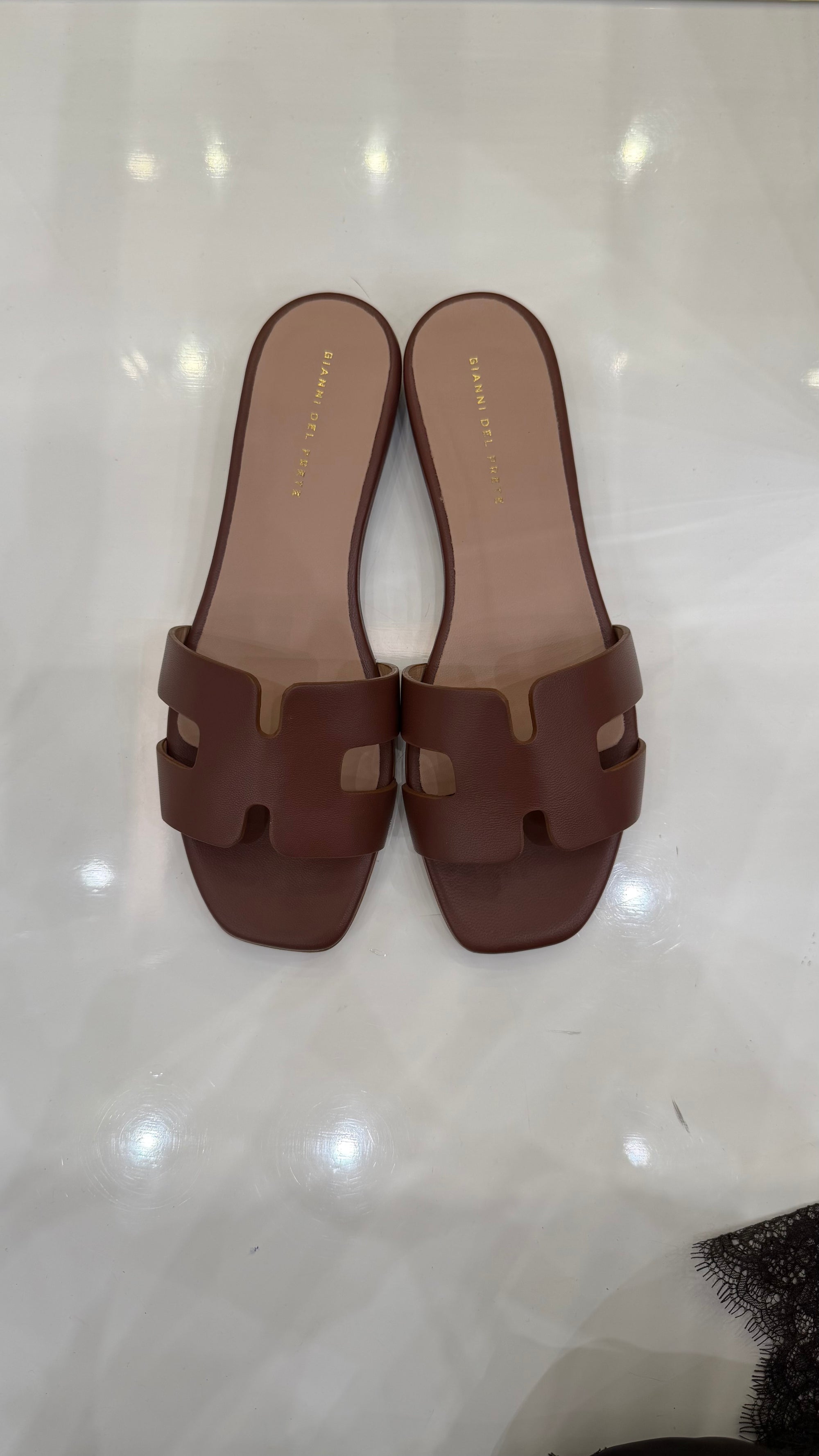 Ciabatta in pelle marrone