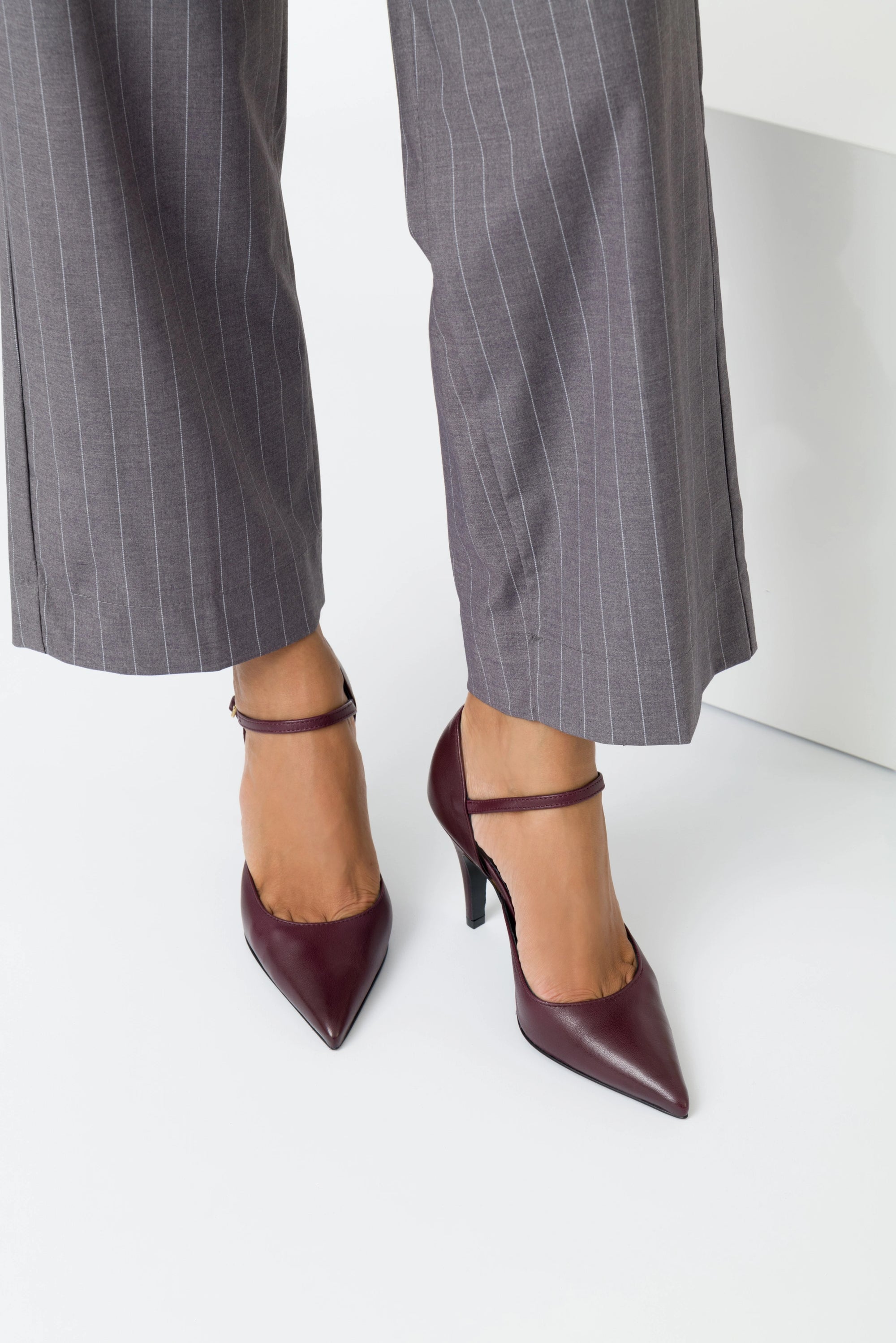 Isabella – Mary Jane in nappa bordeaux con tacco alto a cono