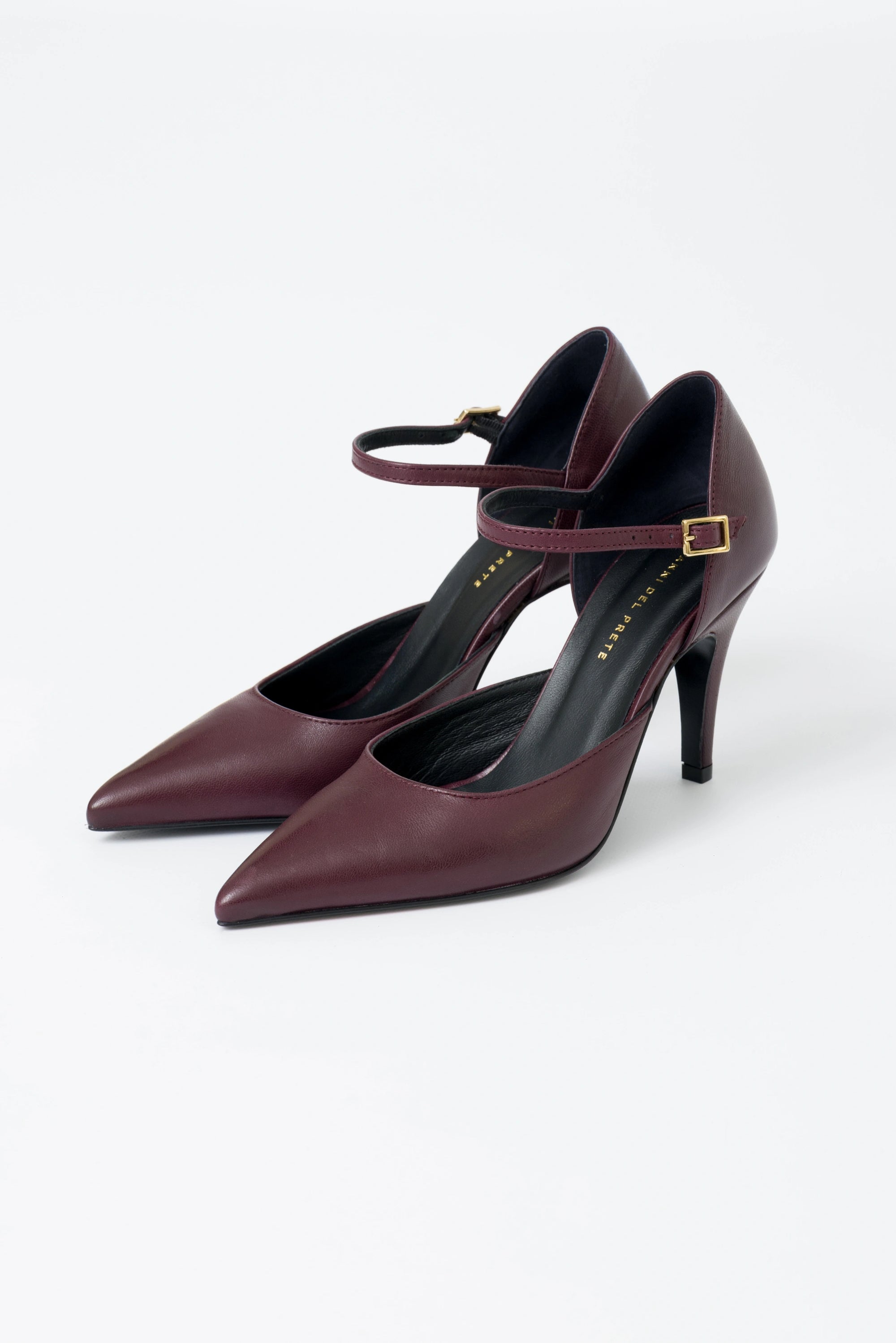 Isabella – Mary Jane in nappa bordeaux con tacco alto a cono