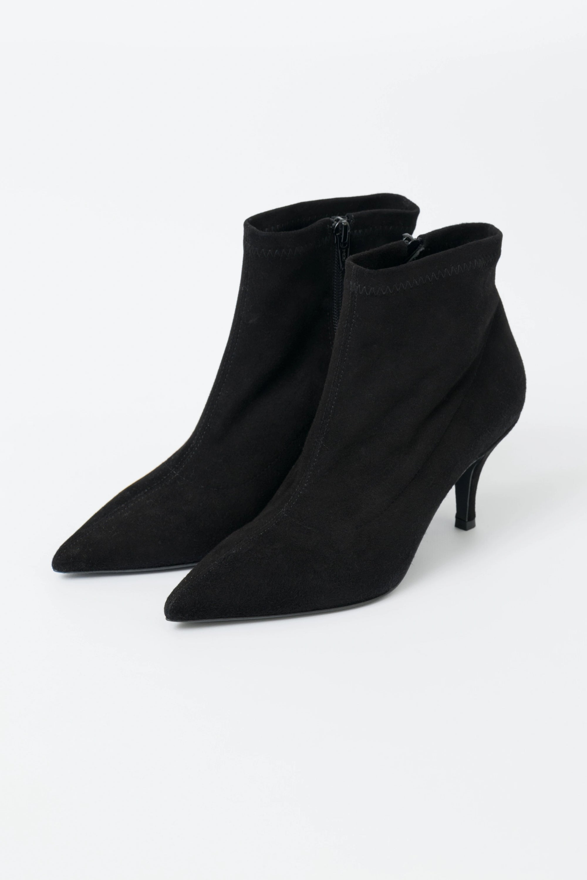 Violante – Tronchetto in camoscio nero elasticizzato con tacco stiletto 80 mm