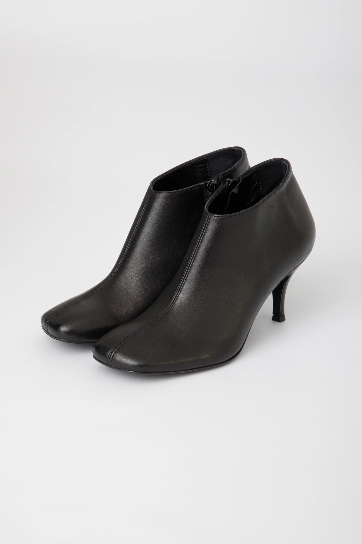 Trochetto basso in pelle nera con tacco a stiletto 80 mm - Clarissa