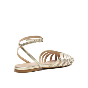 
                  
                    Load image into Gallery viewer, Vicky charlestone flat sandal in platinum laminate
                  
                