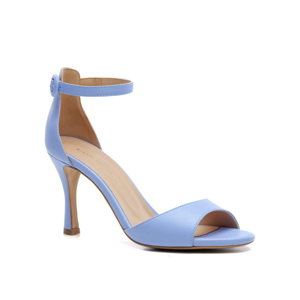 
                  
                    Load image into Gallery viewer, Violet sandal with band and ankle strap in powder blue leather
                  
                