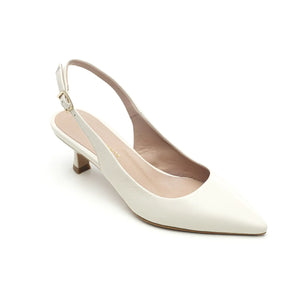 
                  
                    Load image into Gallery viewer, Fiordaliso sling back decolletè with pointed toe and low heel in butter leather
                  
                